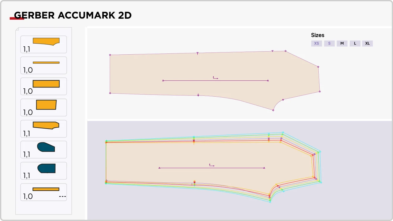 Patrón de pantalón y escalado en Gerber AccuMark 2D
